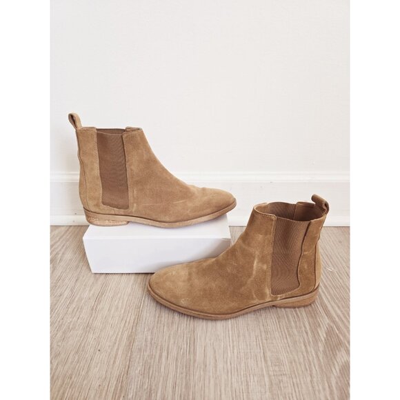Everlane Mustard Suede Leather Chelsea Italy Ankle Boots Booties Shoes 9.5 - Picture 1 of 9